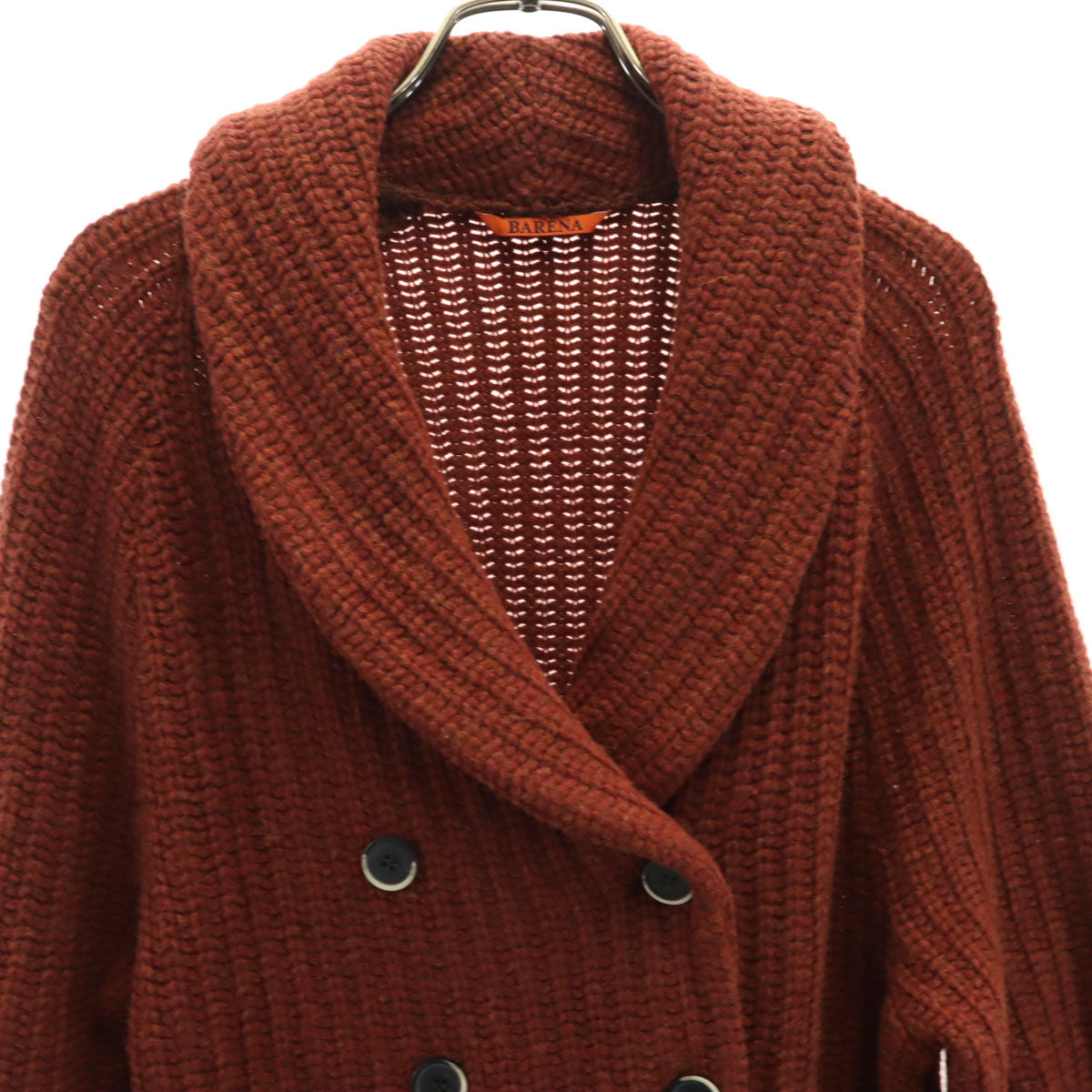 BARENA Italian Wool Blend Shawl Jacket Red-Orange Size XS