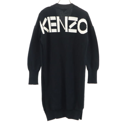 KENZO Long Sleeve V-Neck Knit Dress Navy Size XS
