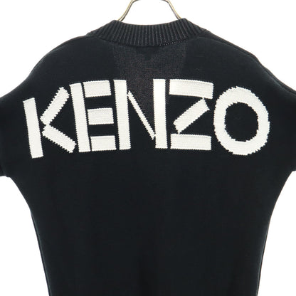 KENZO Long Sleeve V-Neck Knit Dress Navy Size XS