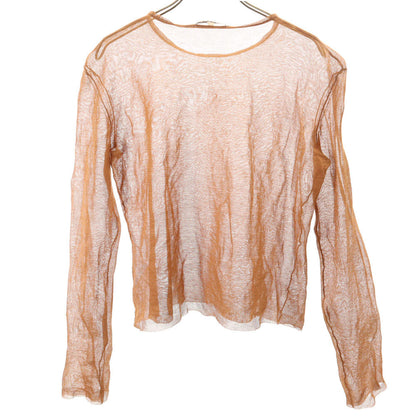 CELINE Long Sleeve Lace Top Orange Size S