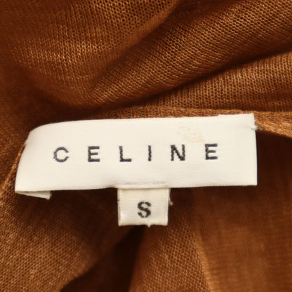 CELINE Long Sleeve Lace Top Orange Size S
