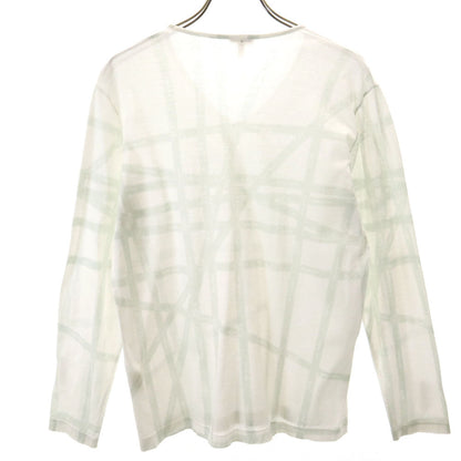 HERMES Italian V-Neck Long Sleeve T-Shirt Size M