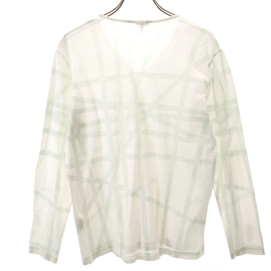 HERMES Italian V-Neck Long Sleeve T-Shirt Size M