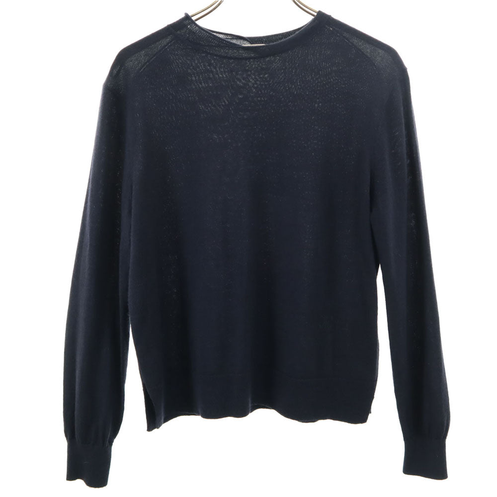 CELINE Wool Blend Long Sleeve Top Blue Size XS