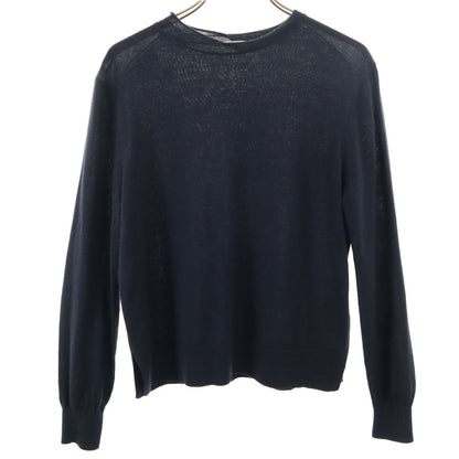 CELINE Wool Blend Long Sleeve Top Blue Size XS