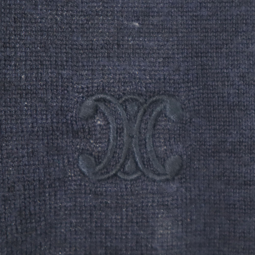CELINE Wool Blend Long Sleeve Top Blue Size XS