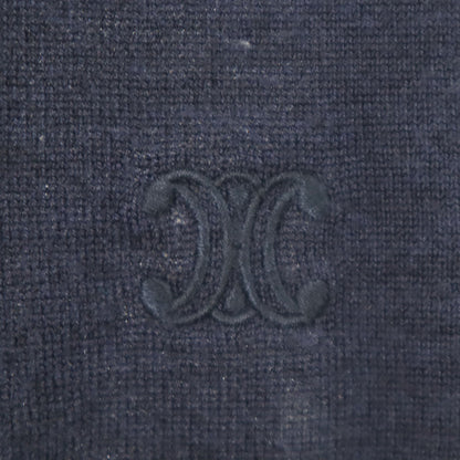 CELINE Wool Blend Long Sleeve Top Blue Size XS