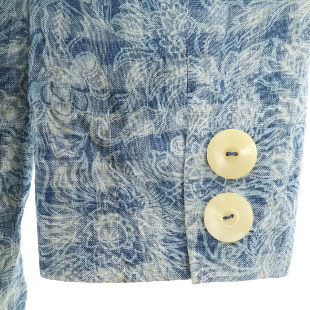 Herno Vintage Blue Linen Blend Blazer Size 42
