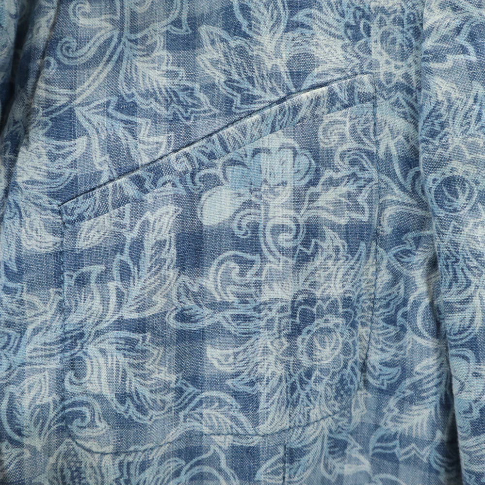Herno Vintage Blue Linen Blend Blazer Size 42