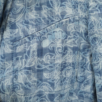 Herno Vintage Blue Linen Blend Blazer Size 42