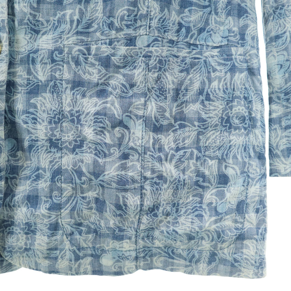 Herno Vintage Blue Linen Blend Blazer Size 42