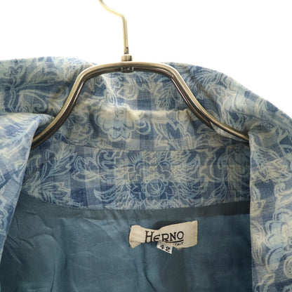 Herno Vintage Blue Linen Blend Blazer Size 42