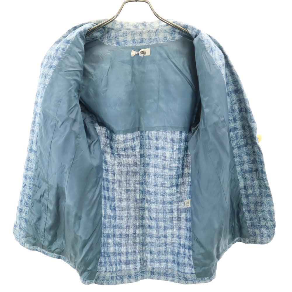 Herno Vintage Blue Linen Blend Blazer Size 42