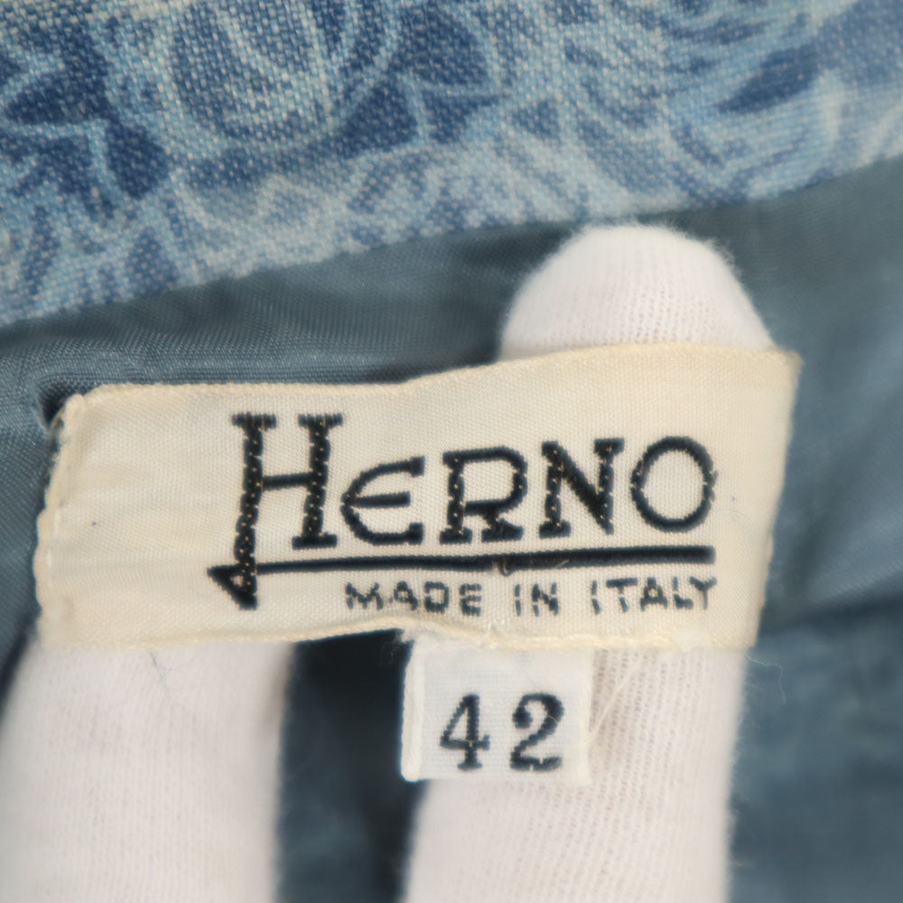 Herno Vintage Blue Linen Blend Blazer Size 42