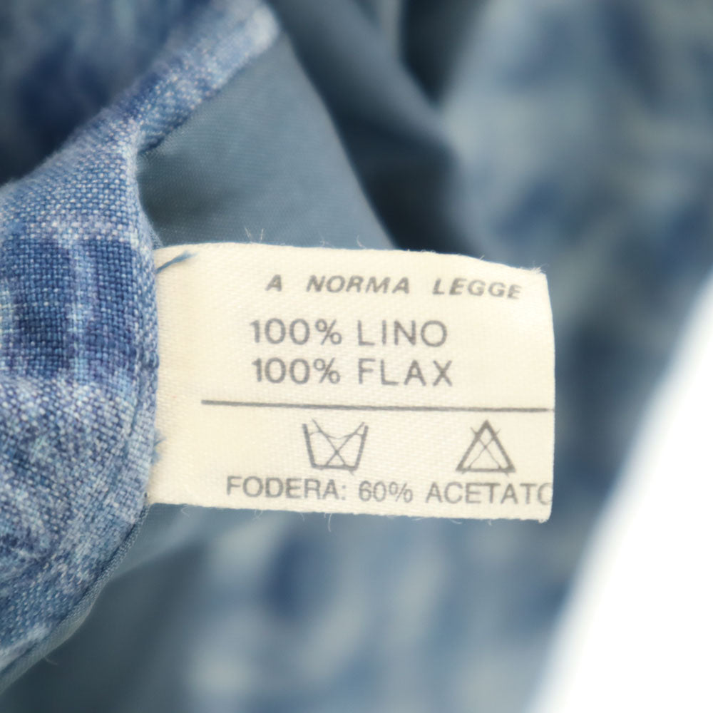 Herno Vintage Blue Linen Blend Blazer Size 42