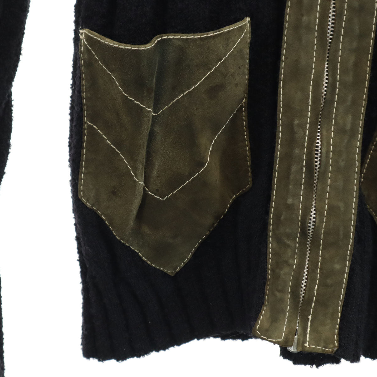 nc candido 70s Vintage Leather Panel Jacket Black Size M