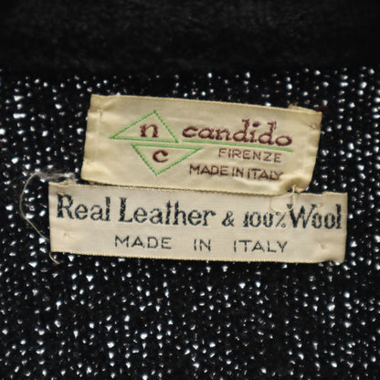nc candido 70s Vintage Leather Panel Jacket Black Size M