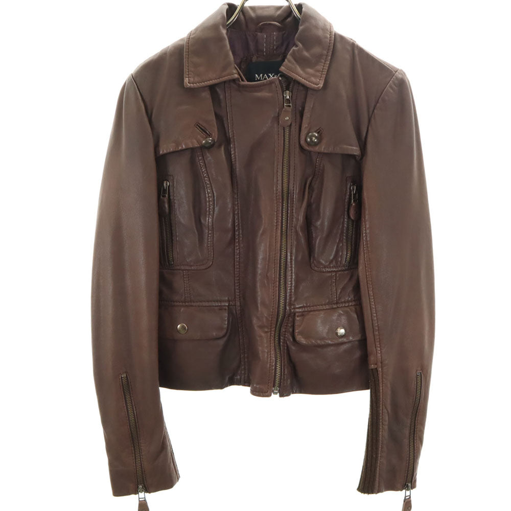 MAX&CO Leather Jacket Brown Size 38