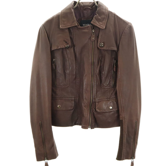 MAX&CO Leather Jacket Brown Size 38