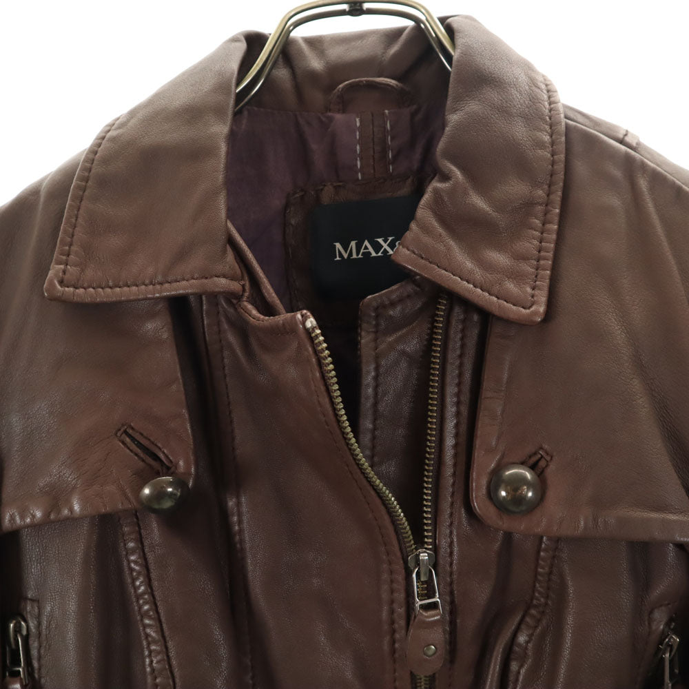 MAX&CO Leather Jacket Brown Size 38
