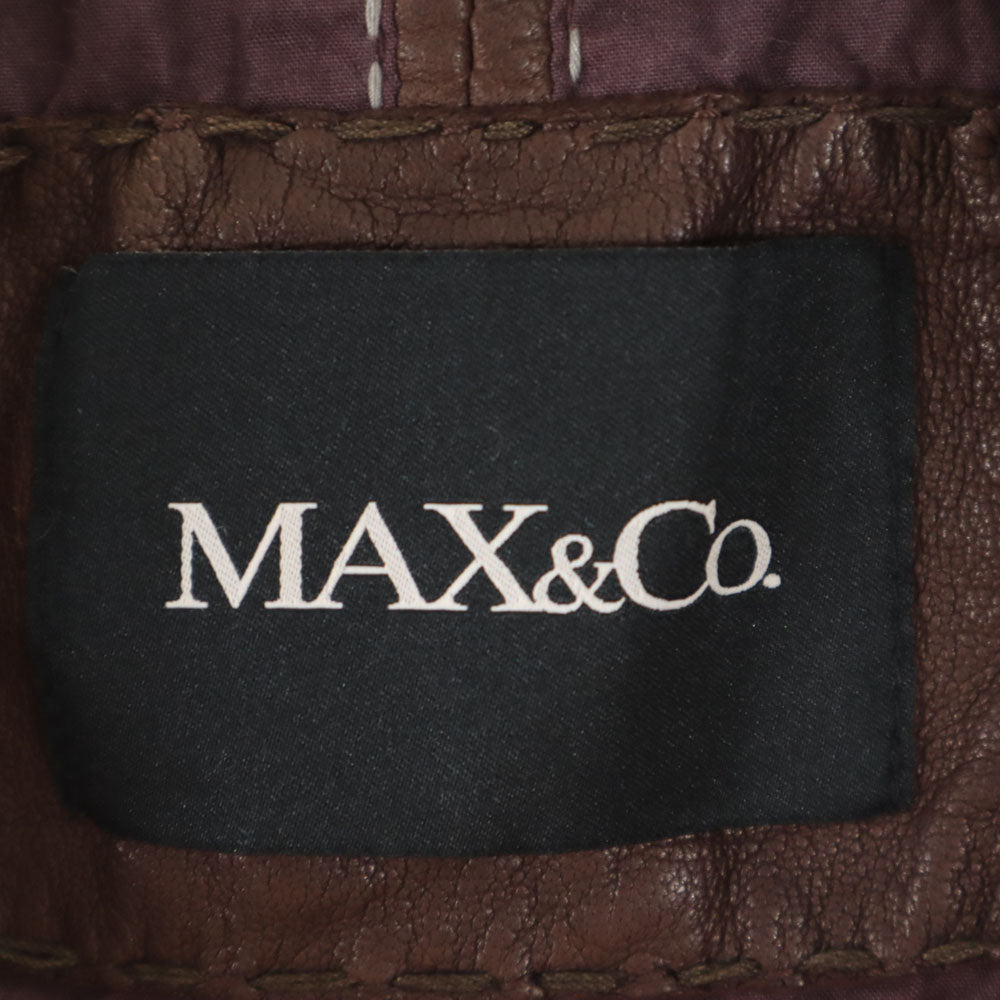 MAX&CO Leather Jacket Brown Size 38
