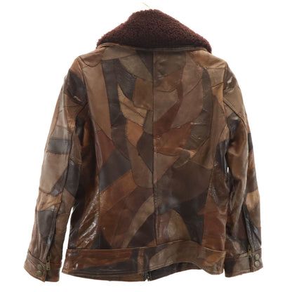 HYSTERIC LEATHER Shearling Collar Jacket Brown Size FREE