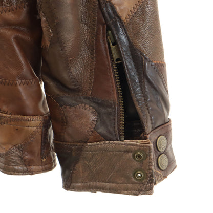 HYSTERIC LEATHER Shearling Collar Jacket Brown Size FREE