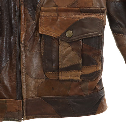 HYSTERIC LEATHER Shearling Collar Jacket Brown Size FREE