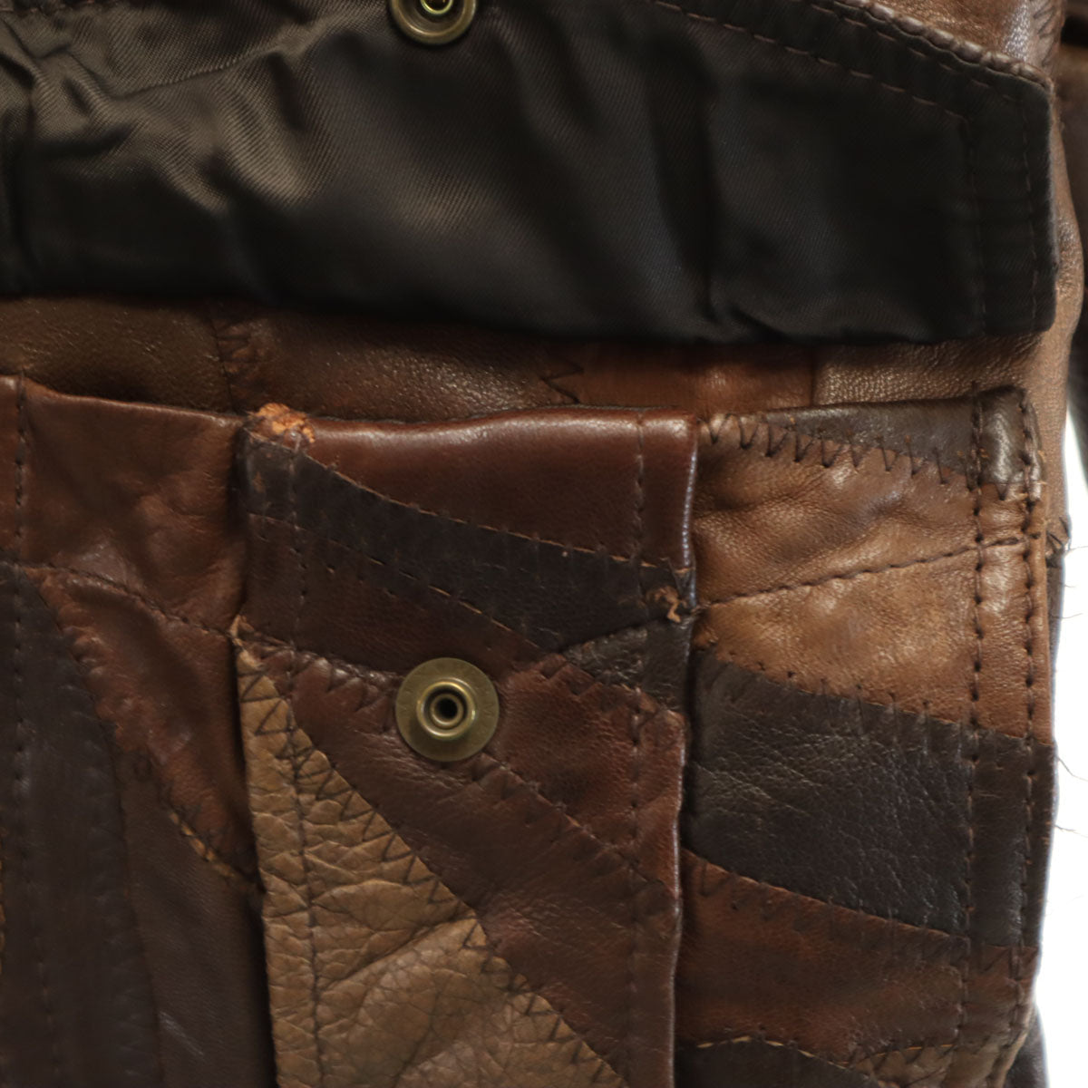 HYSTERIC LEATHER Shearling Collar Jacket Brown Size FREE