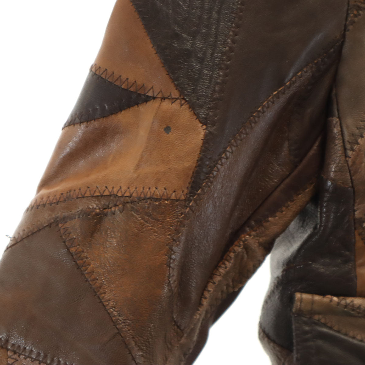 HYSTERIC LEATHER Shearling Collar Jacket Brown Size FREE