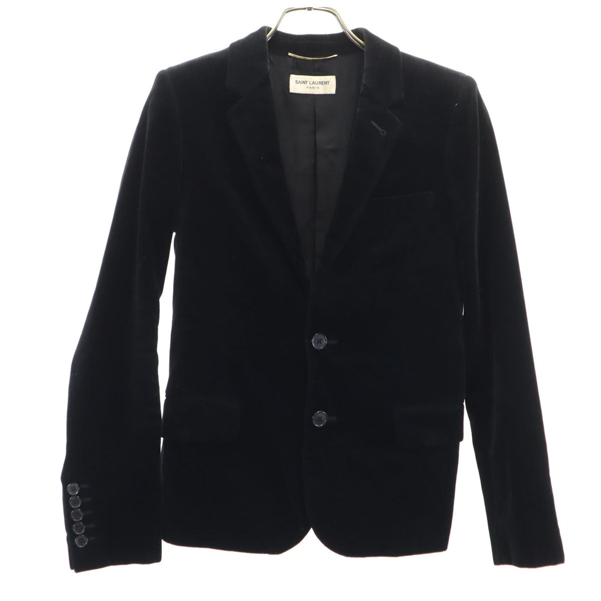 SAINT LAURENT Italian Silk Tailored Blazer Black Size F34