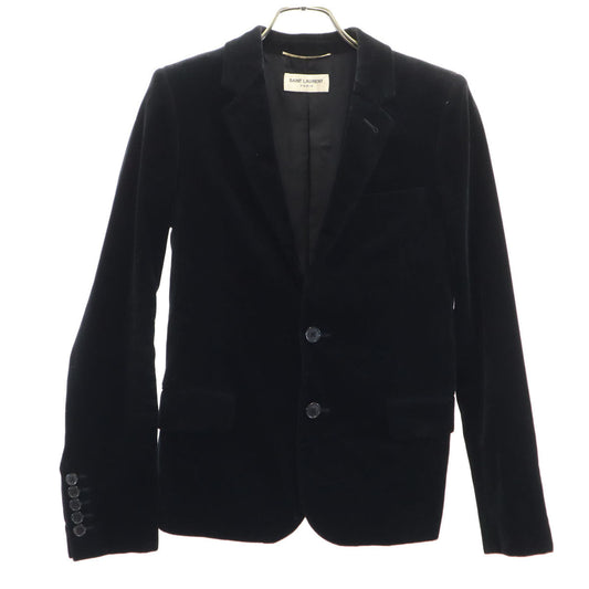 SAINT LAURENT Italian Silk Tailored Blazer Black Size F34