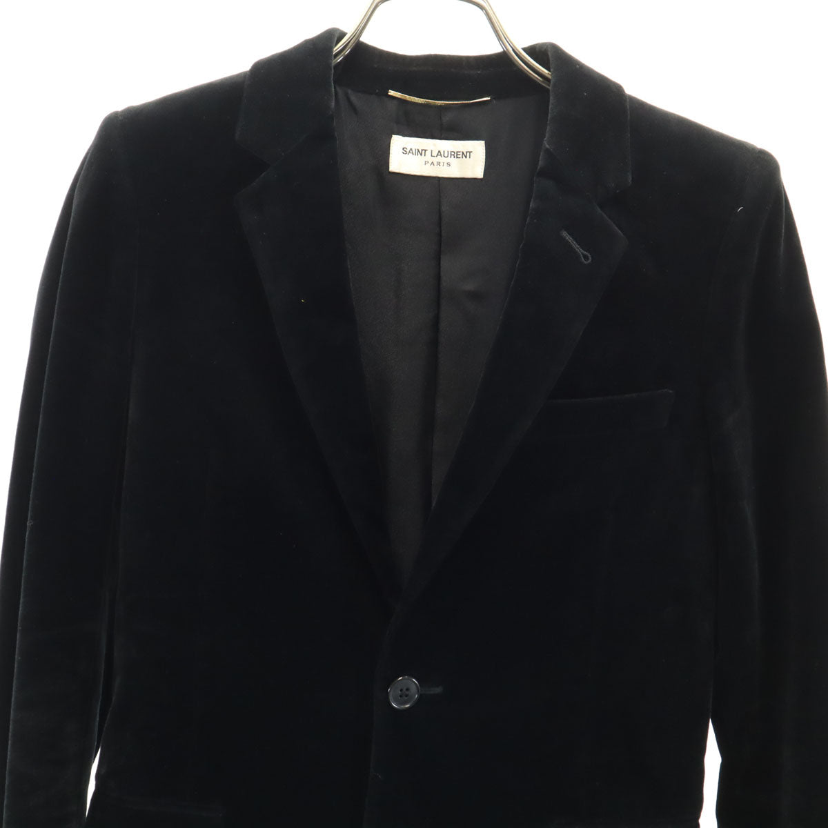SAINT LAURENT Italian Silk Tailored Blazer Black Size F34