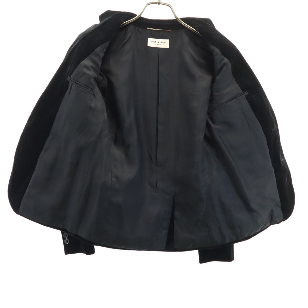 SAINT LAURENT Italian Silk Tailored Blazer Black Size F34