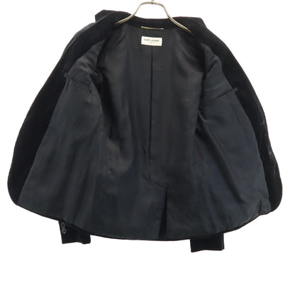 SAINT LAURENT Italian Silk Tailored Blazer Black Size F34