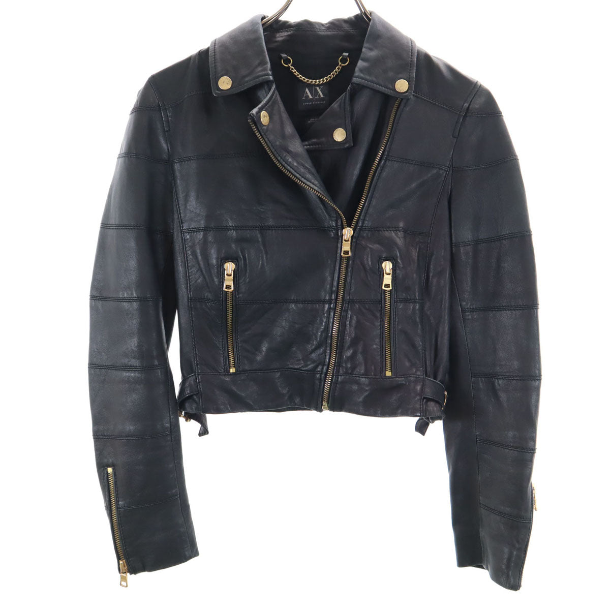 ARMANI EXCHANGE Leather Jacket Black Size S