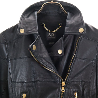 ARMANI EXCHANGE Leather Jacket Black Size S