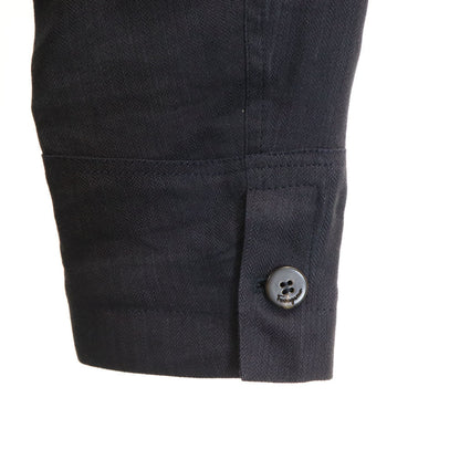 Salvatore Ferragamo 90s Linen Herringbone Blazer Navy Size 48