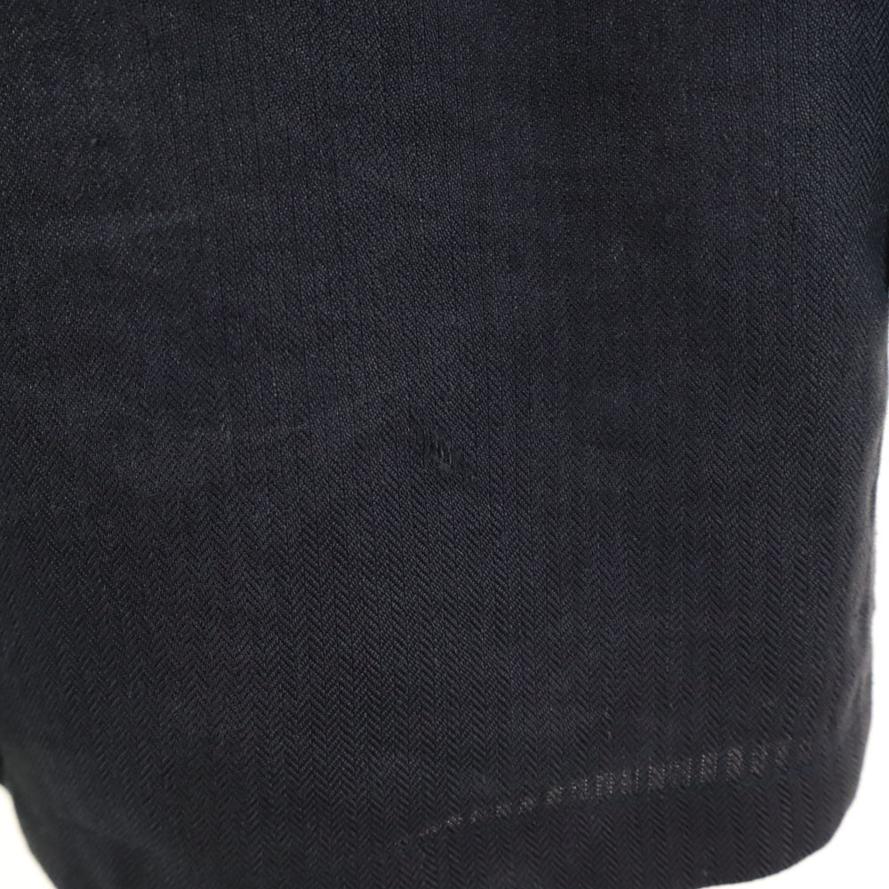 Salvatore Ferragamo 90s Linen Herringbone Blazer Navy Size 48