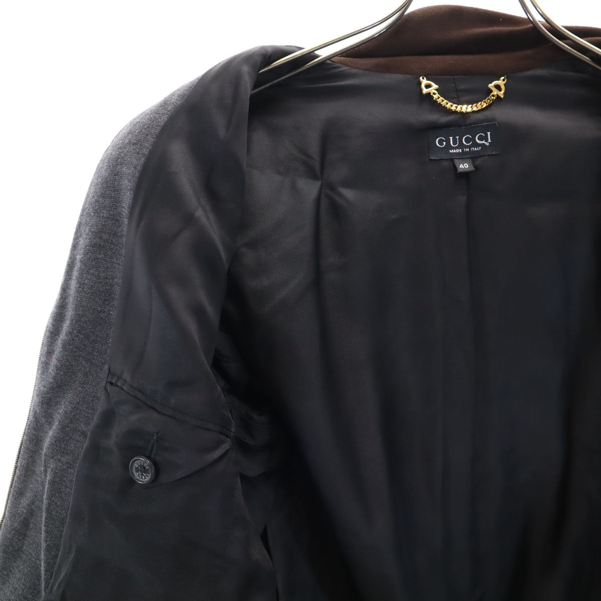 GUCCI Italian Wool Blend Coat Gray Size 40
