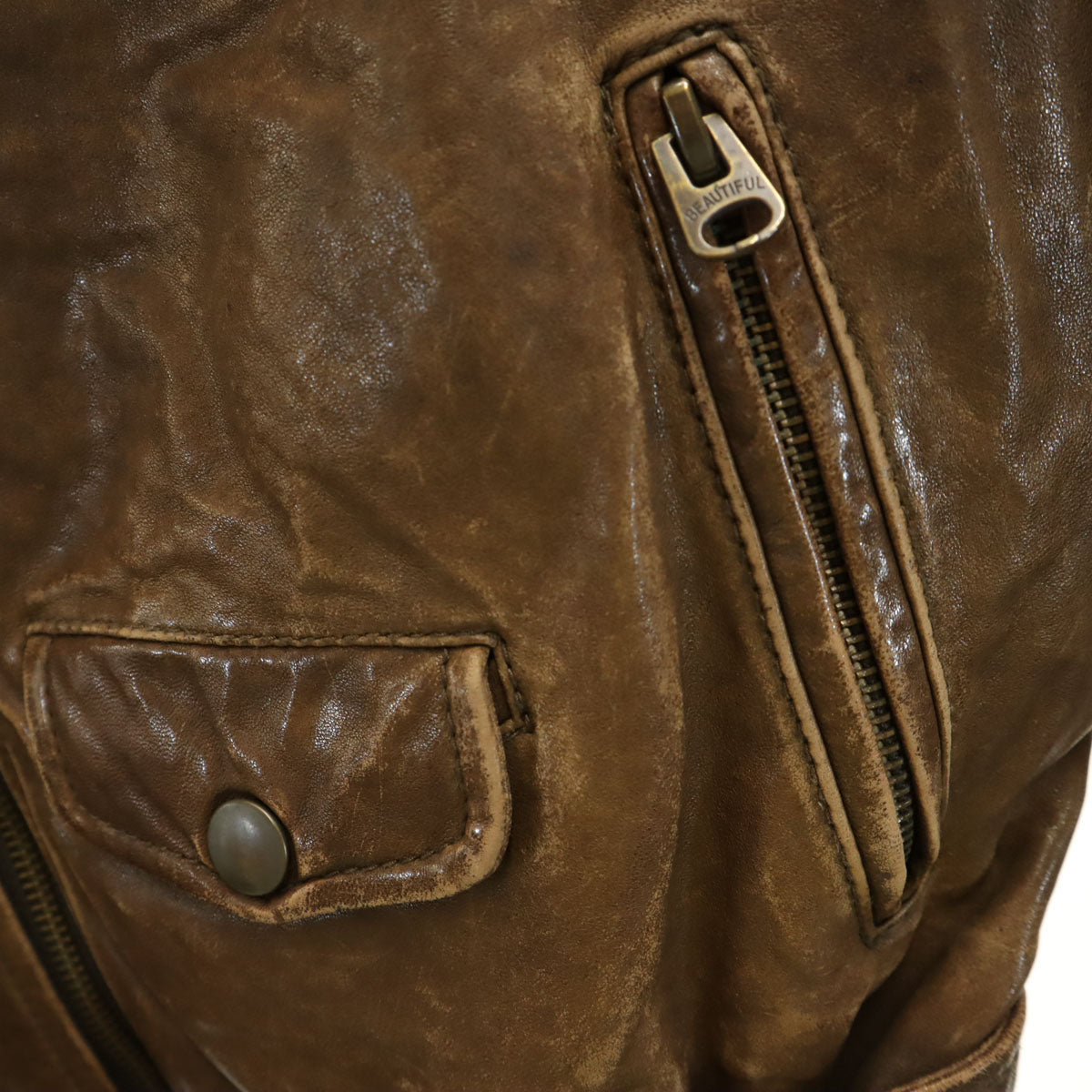 beautiful people Brown Leather Jacket Size 130