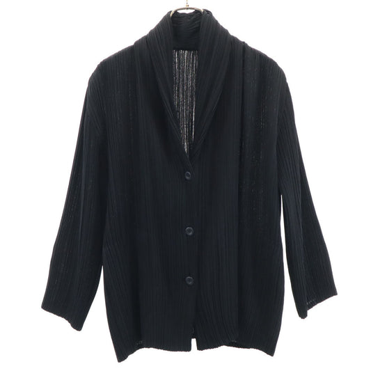 ISSEY MIYAKE Japanese Long Sleeve Cardigan Black Size JP 3