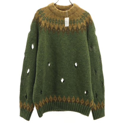 KAPITAL Japan 3G Cutout Raglan Sweater Khaki Size JP 3