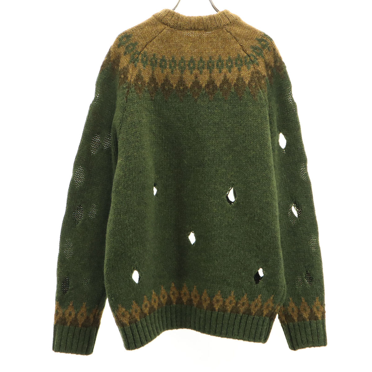 KAPITAL Japan 3G Cutout Raglan Sweater Khaki Size JP 3