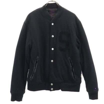 STUSSY Padded Sweat Varsity Jacket Black Size S