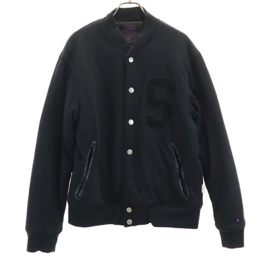 STUSSY Padded Sweat Varsity Jacket Black Size S