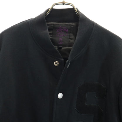 STUSSY Padded Sweat Varsity Jacket Black Size S