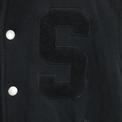 STUSSY Padded Sweat Varsity Jacket Black Size S