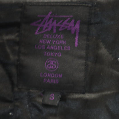STUSSY Padded Sweat Varsity Jacket Black Size S