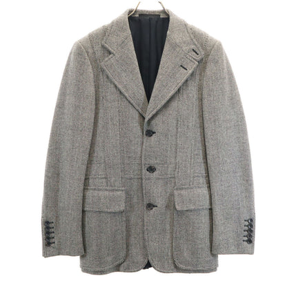 GUCCI Italian Wool Blend Herringbone Blazer Gray Size 44R